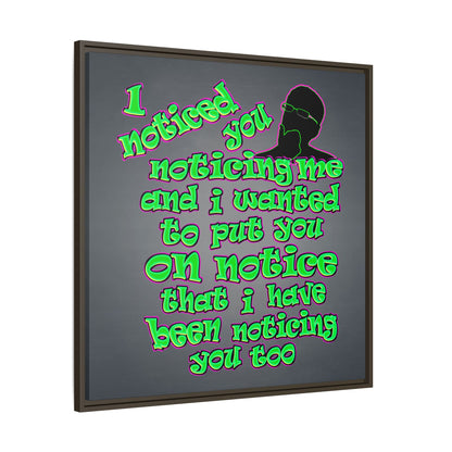 noticed you noticing - framed canvas art (grey-light grey)