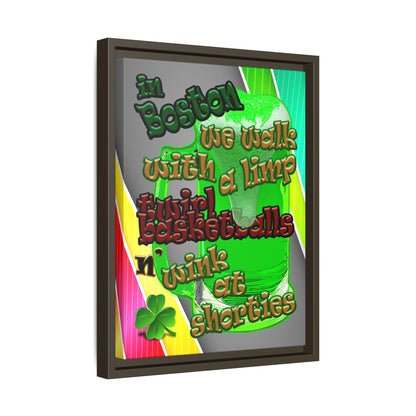 celtics logo - framed canvas art (rainbow split)