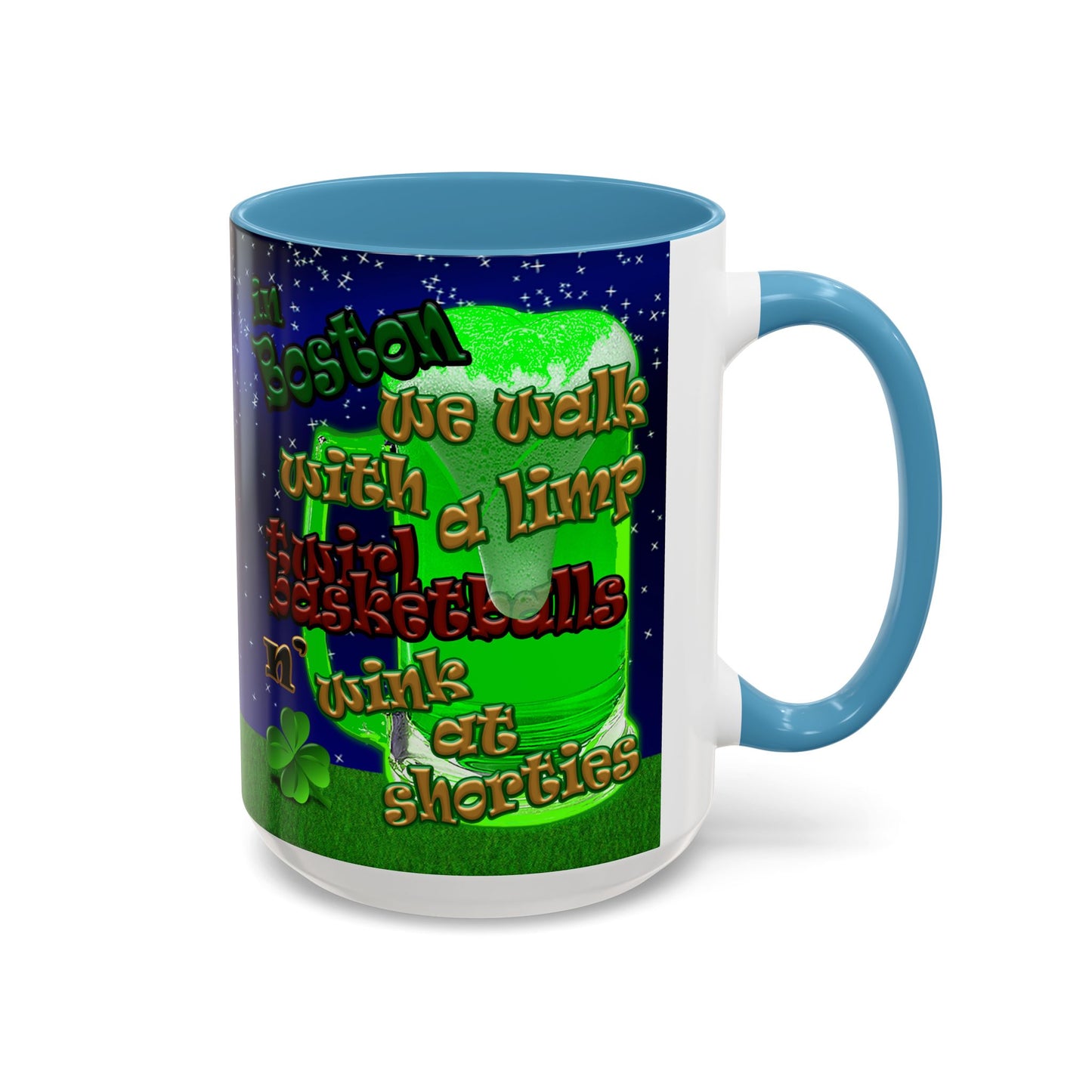 celtics logo - Accent Mug ('snoops' background)