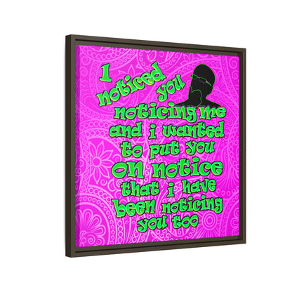 noticed you noticing - framed canvas art (pink swirl)