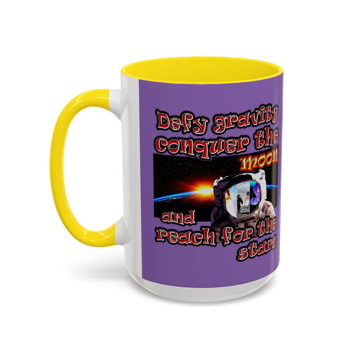 defy conquer reach - Accent Mug (light purple)