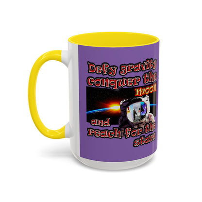 defy conquer reach - Accent Mug (light purple)