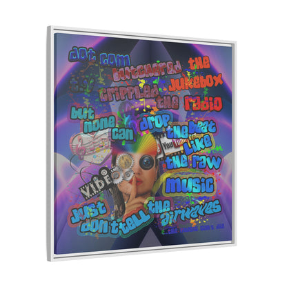 drop the beat - framed canvas art (grey-pink wave)