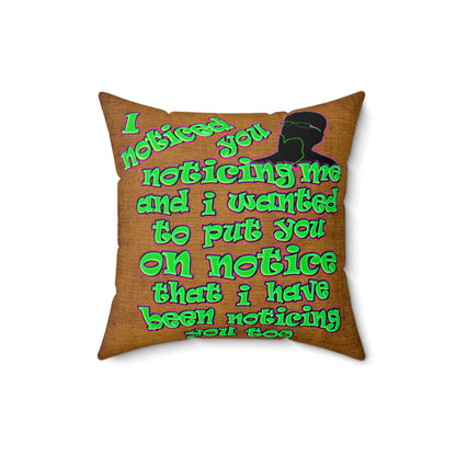 noticed you noticing - Faux Suede Square Pillow - (dichromatic brown papyrus)