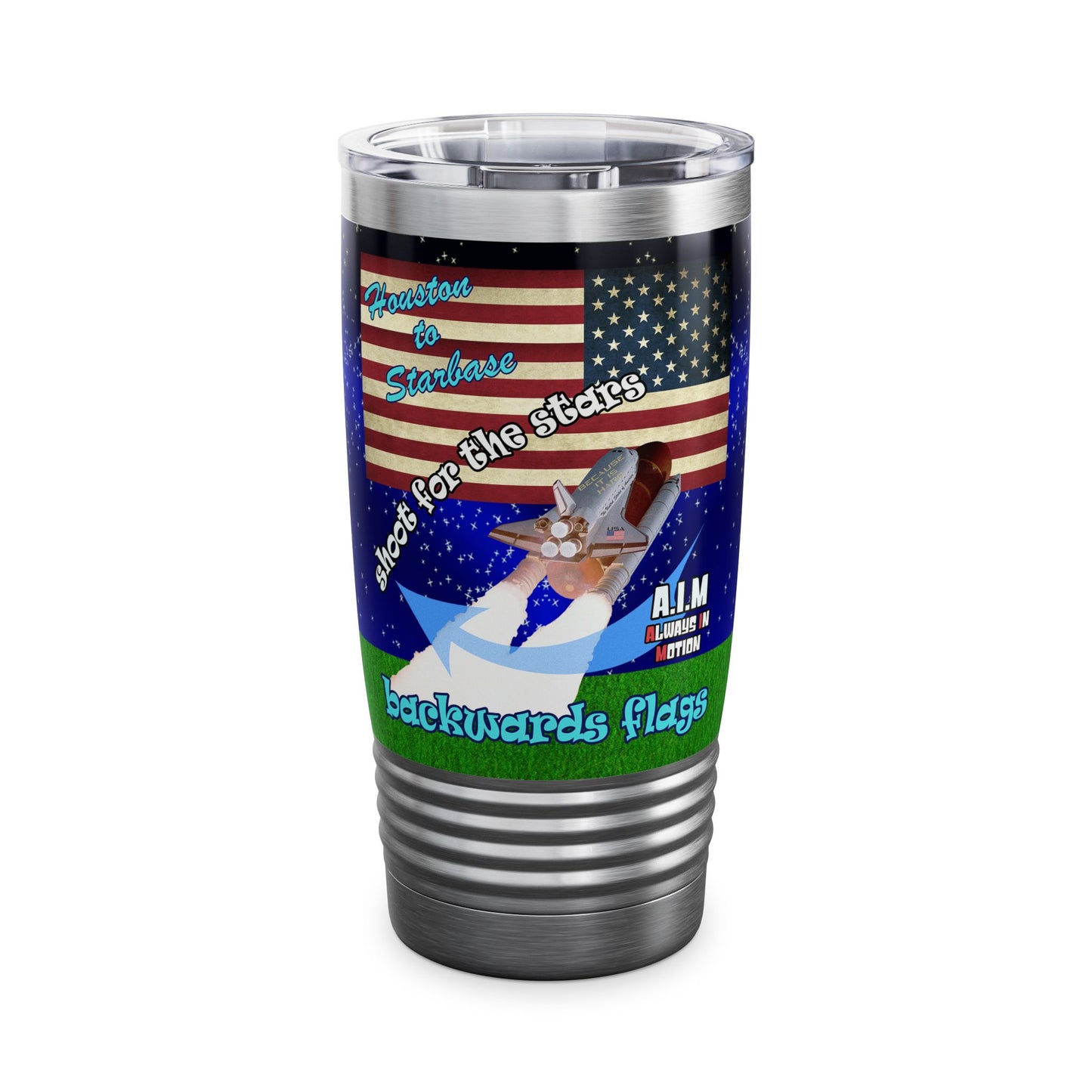 shoot for the stars - Ringneck Tumbler, 20oz ('snoops' background)