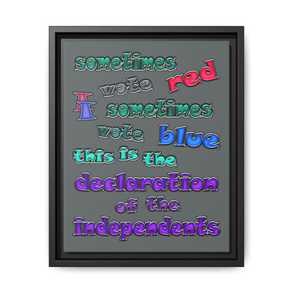 declaration of the independents - framed canvas art (dark grey)