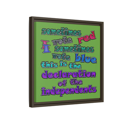 declaration of the independents - framed canvas art (green)