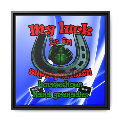 my luck - framed canvas art (blue-white wave)