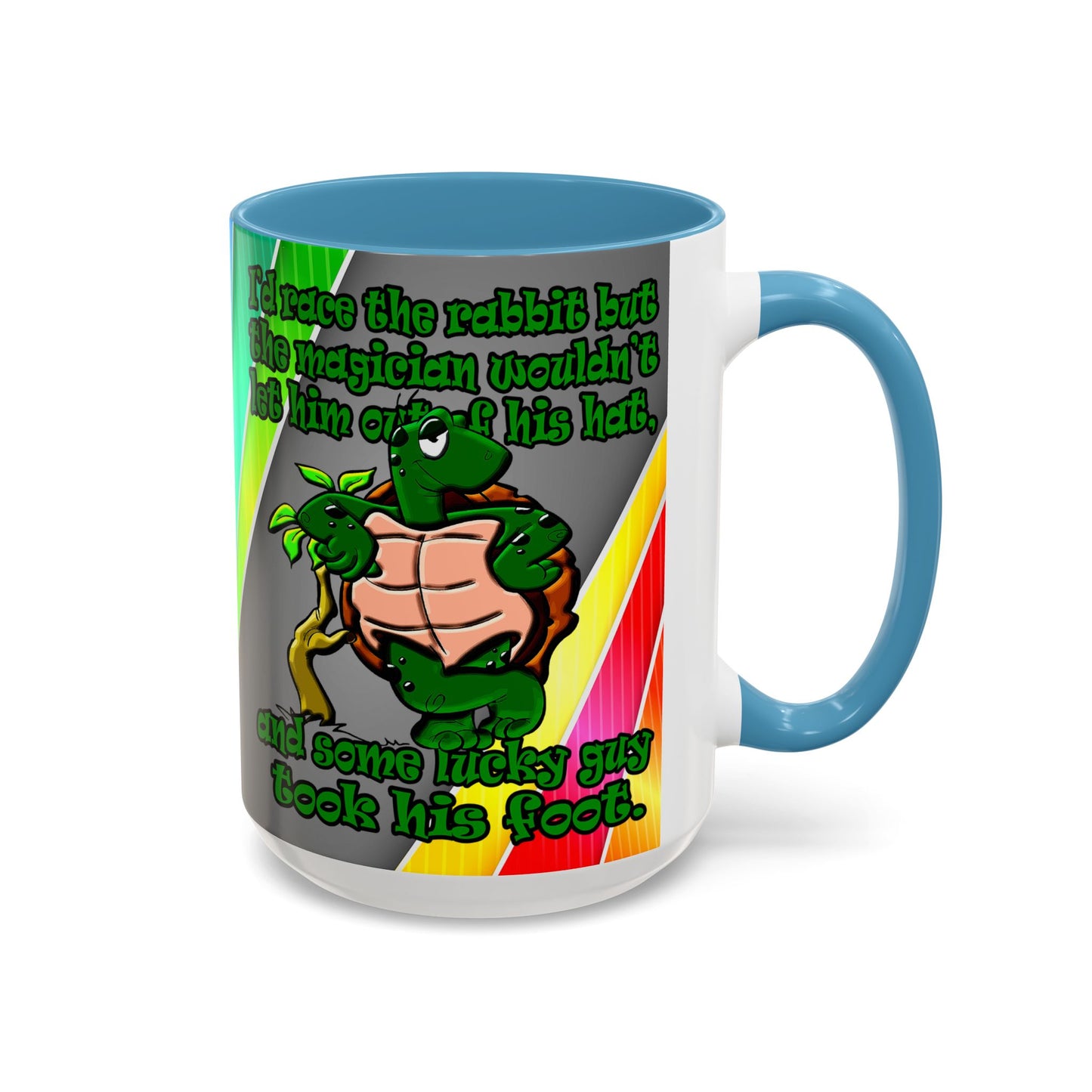 turtle race - Accent Mug (rainbow split)
