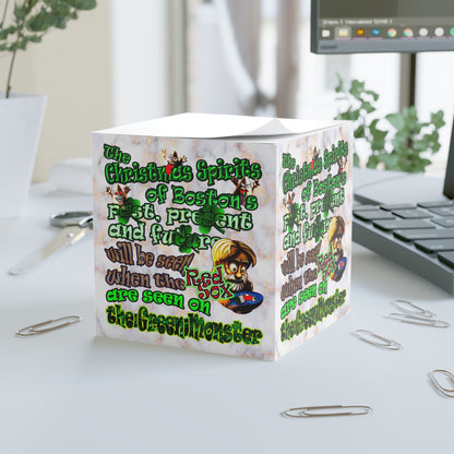 christmas spirits of boston - note cube (white marble)