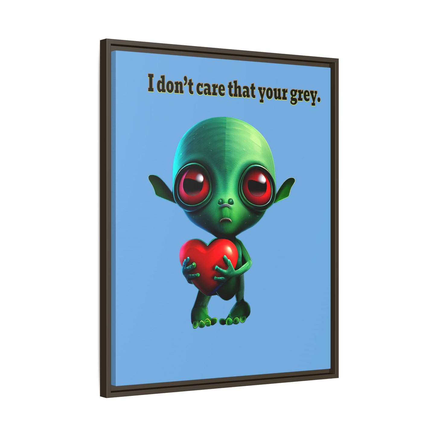 I don't care that your grey - framed canvas art (light blue)