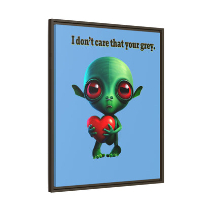 I don't care that your grey - framed canvas art (light blue)