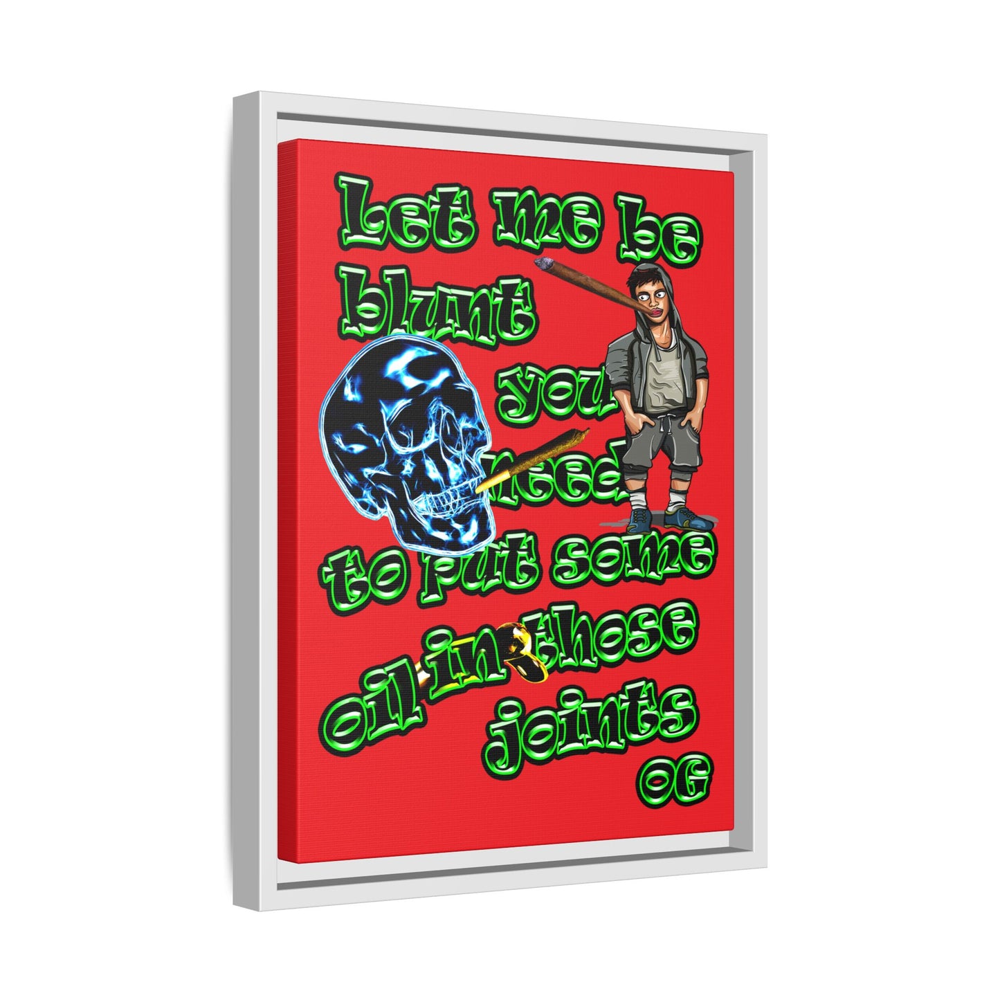 og - framed canvas art (red)