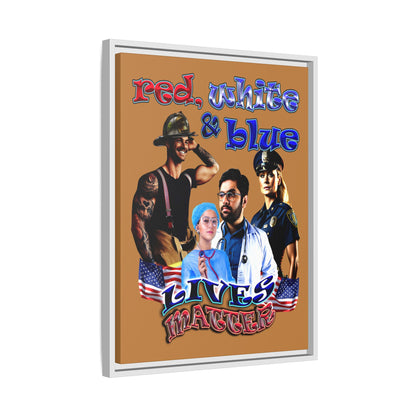 rw&b lives matter - framed canvas art (light brown)