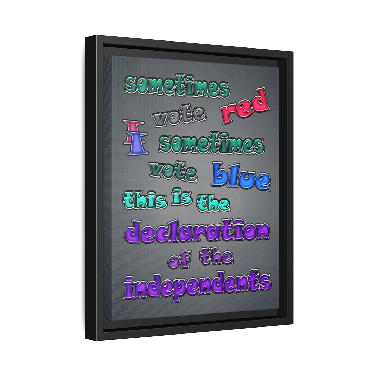 declaration of the independents - framed canvas art (grey-light grey)