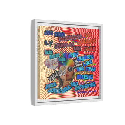 drop the beat - framed canvas art (yellow-orange wave)