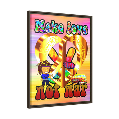 love peace - framed canvas art (color blur)