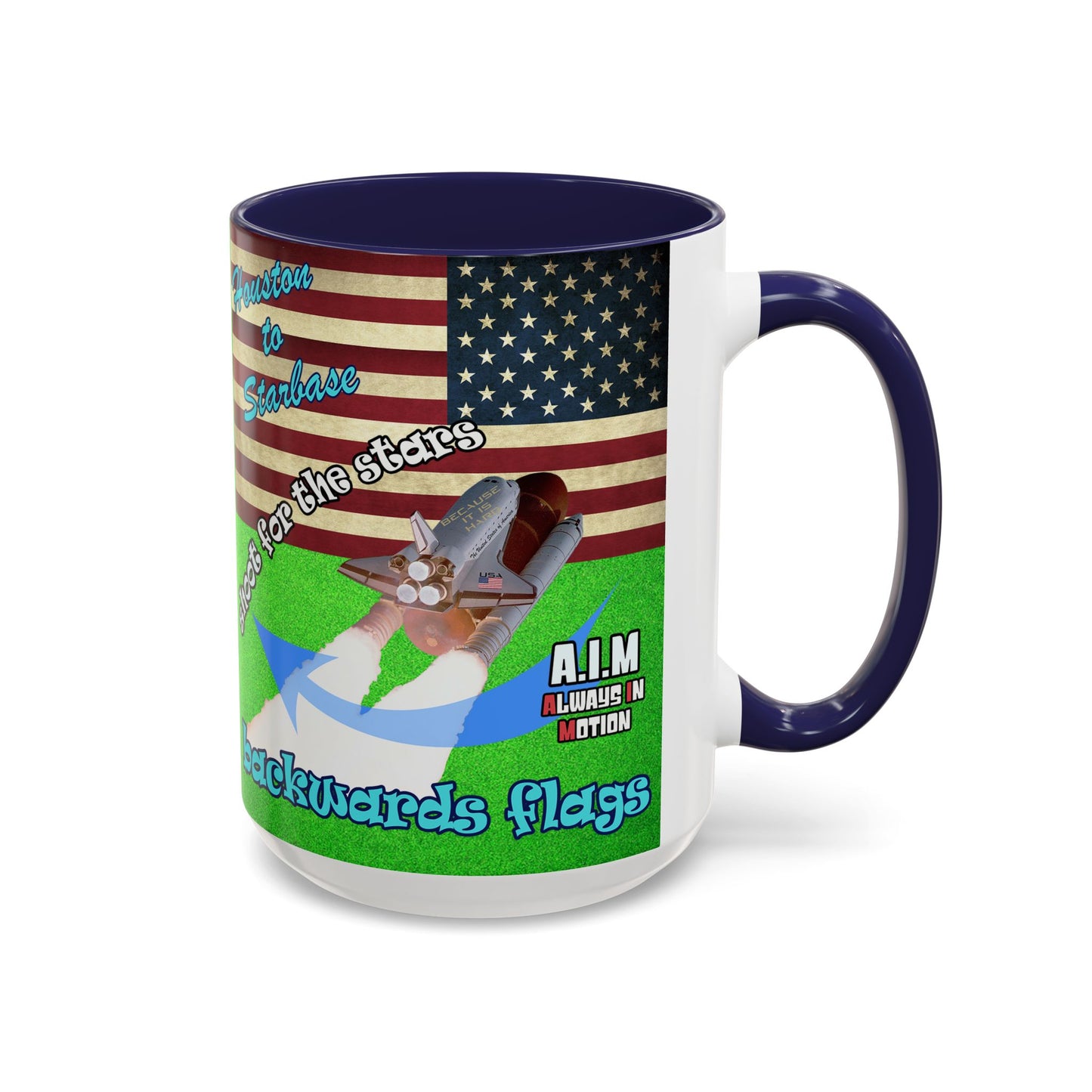shoot for the stars - Accent Mug (green turf)