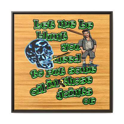 og - framed canvas art (butterscotch wood finish)