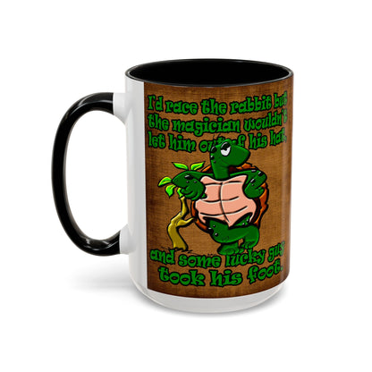 turtle race - Accent Mug (brown papyrus)