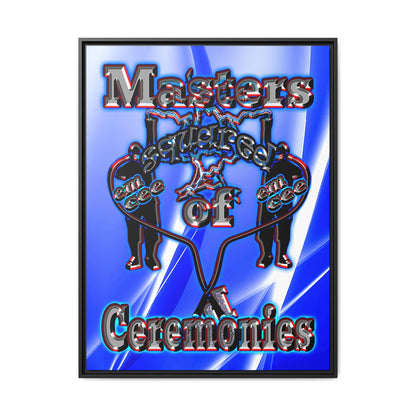 em cee squared - framed canvas art (blue-white wave)
