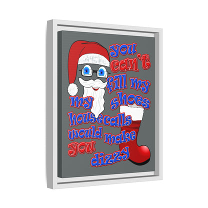 santa's shoes - framed canvas art (dark grey)