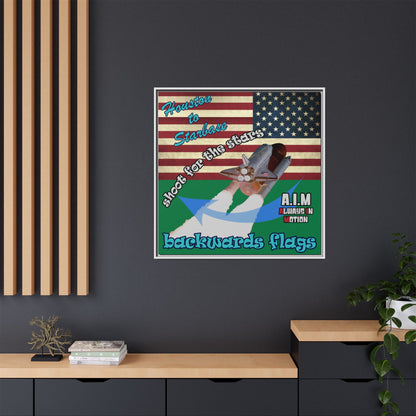 shoot for the stars - framed canvas art (dark green)