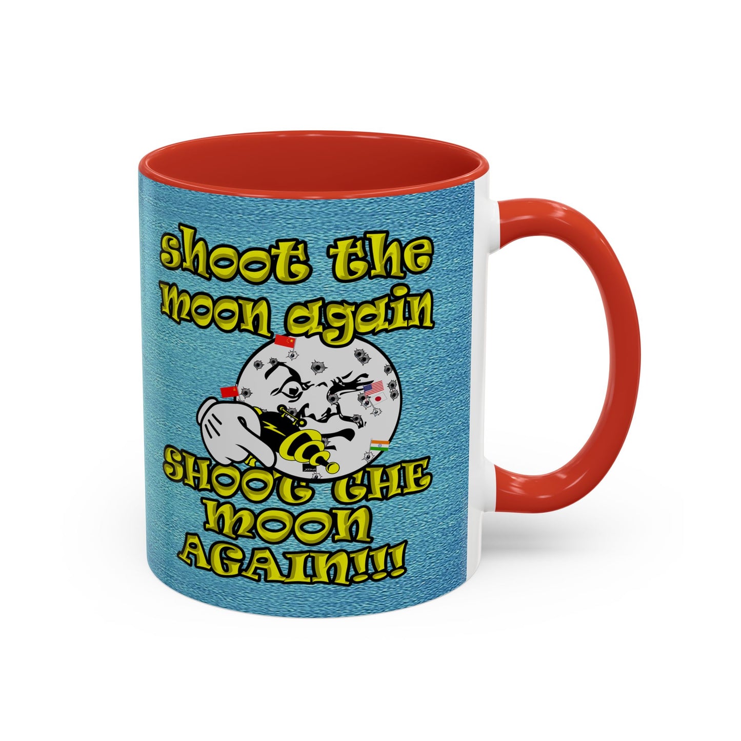 shoot the moon again - Accent Mug (faded blue)