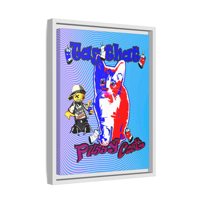 tag that - framed canvas art (light blue-purple wave)