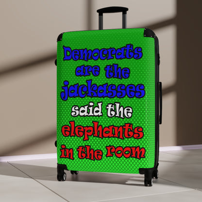 donkeys and elephants - Suitcase (logo green)