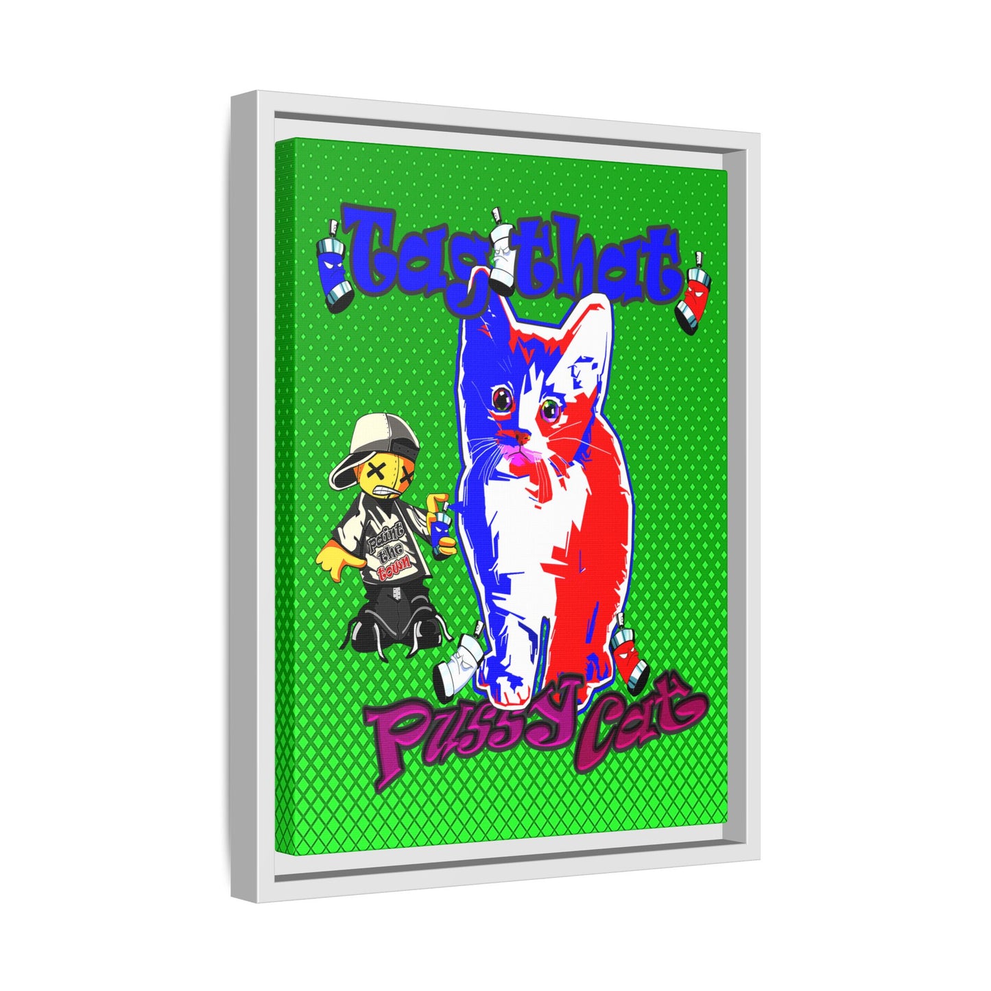 tag that - framed canvas art (logo green)