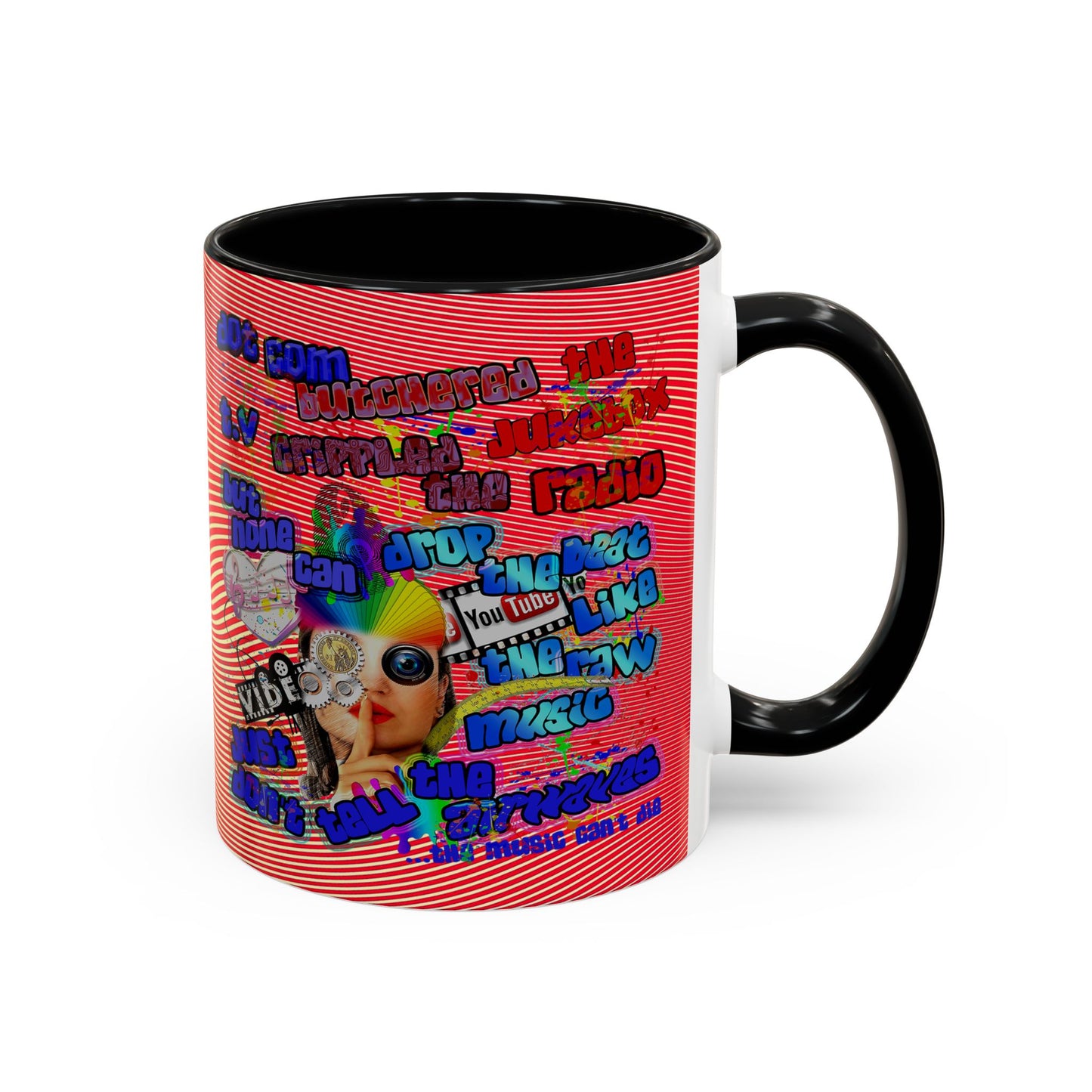 drop the beat - Accent Mug (yellow-orange wave)