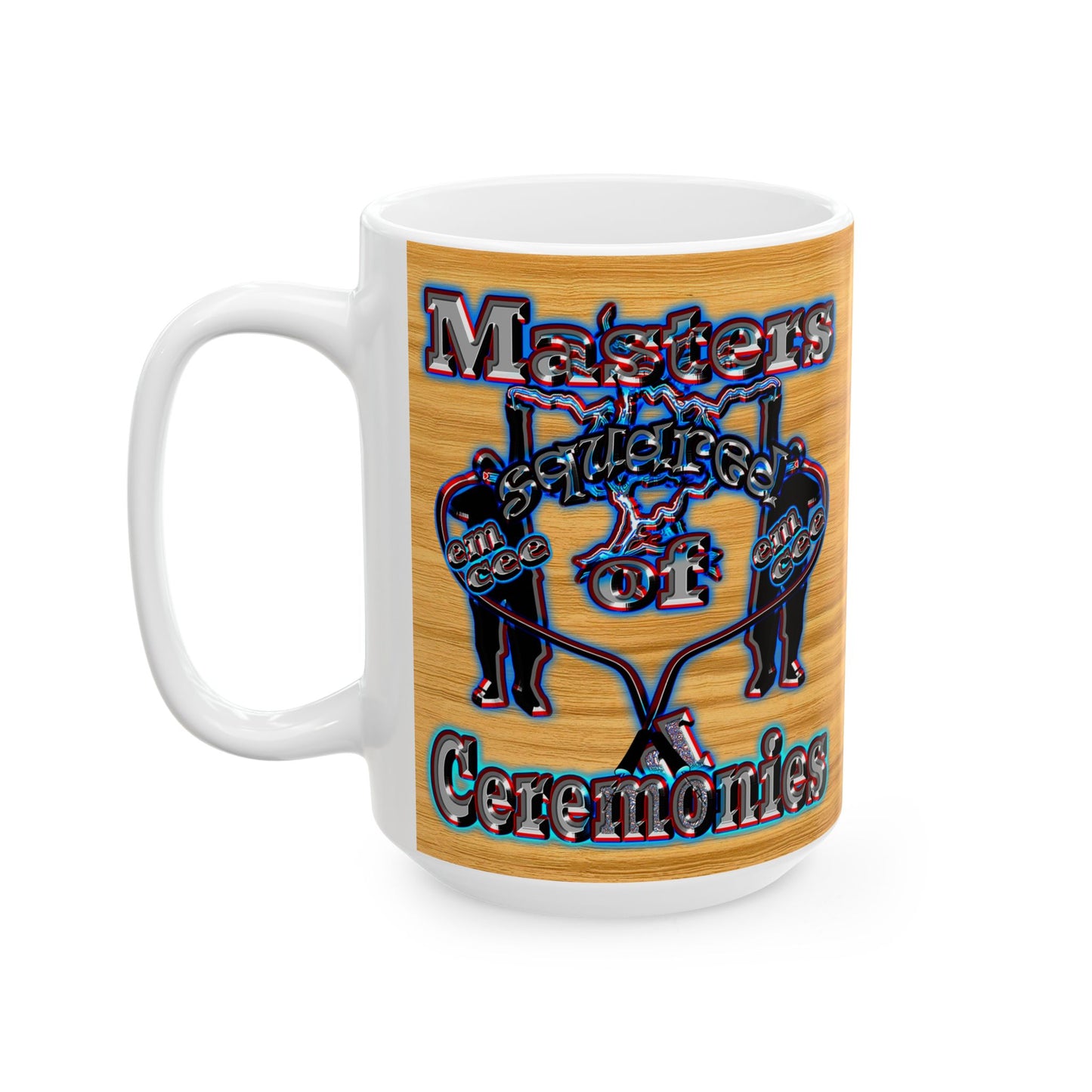 em cee squared - White Mug (butterscotch wood finish)