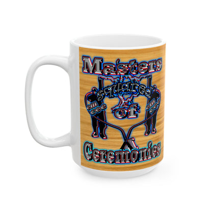 em cee squared - White Mug (butterscotch wood finish)