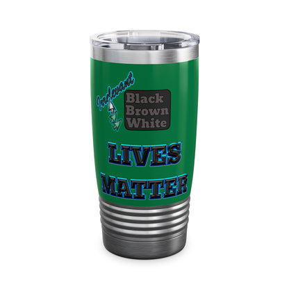 irrelevant - Ringneck Tumbler, 20oz (dark green)
