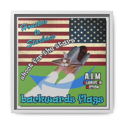 shoot for the stars - framed canvas art (green)