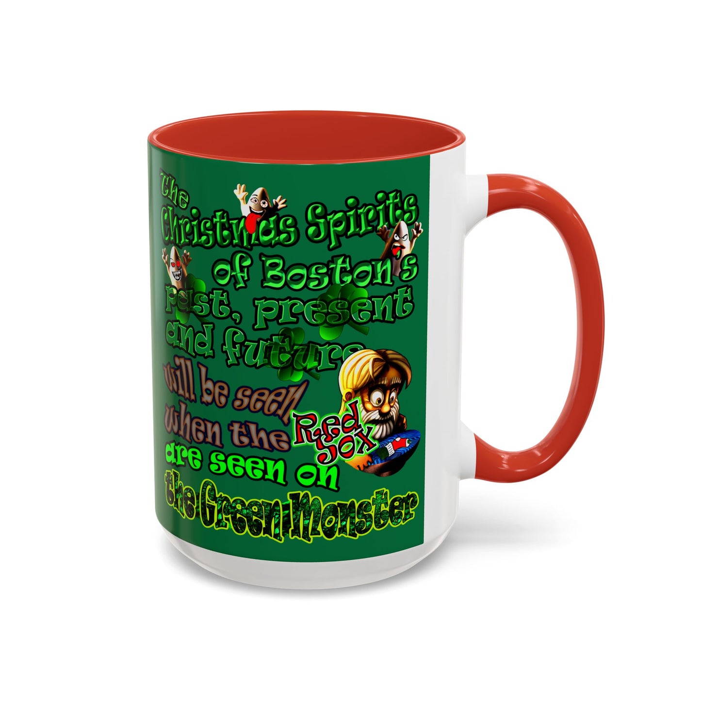 christmas spirits of boston - Accent Mug (dark green)