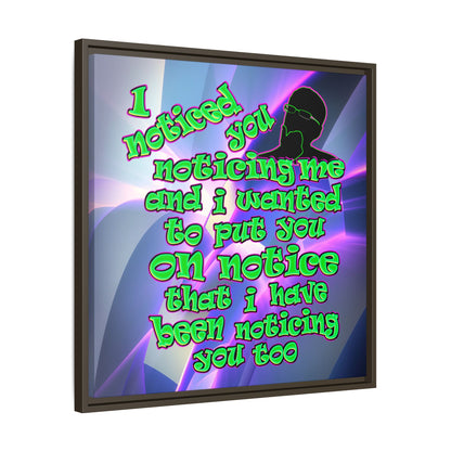 noticed you noticing - framed canvas art (grey-pink wave)