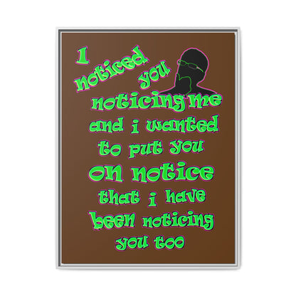 noticed you noticing - framed canvas art (brown)