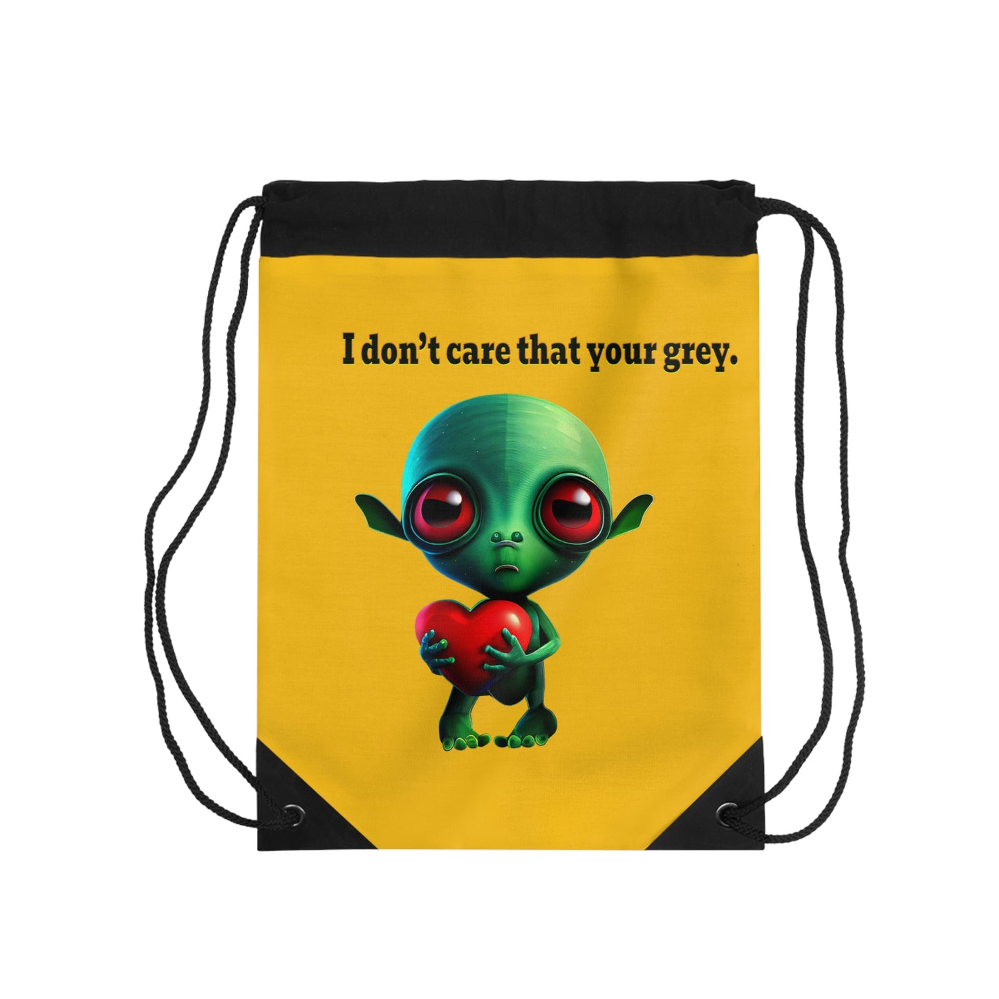 I don't care that your grey - Drawstring Bag (yellow)