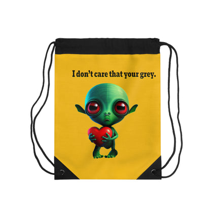 I don't care that your grey - Drawstring Bag (yellow)