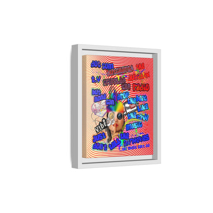 drop the beat - framed canvas art (yellow-orange wave)