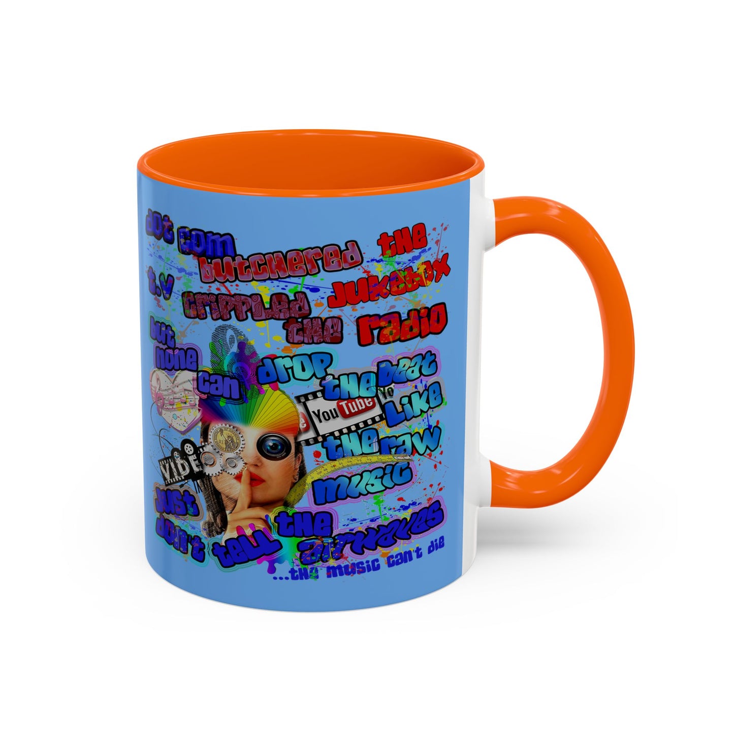 drop the beat - Accent Mug (light blue)