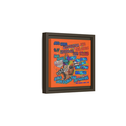 drop the beat - framed canvas art (orange)