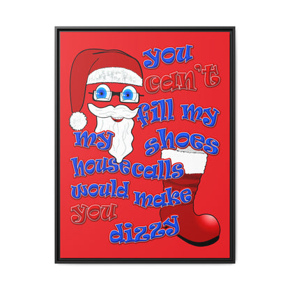 santa's shoes - framed canvas art (red)