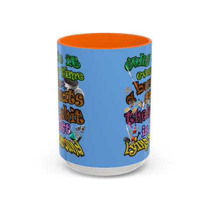 the bum's shit - Accent Mug (light blue)