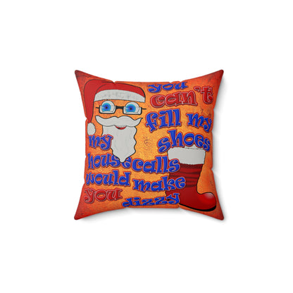 santa's shoes - Faux Suede Square Pillow - (burnt orange)