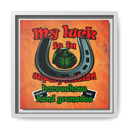 my luck - framed canvas art (burnt orange)