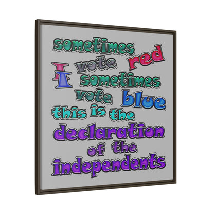 declaration of the independents - framed canvas art (light grey)