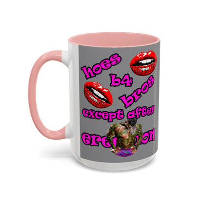 hoes b4 bros - Accent Mug (grey)